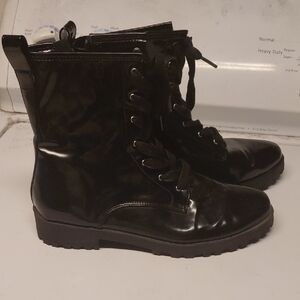 H&M Shiny Black Combat Boots